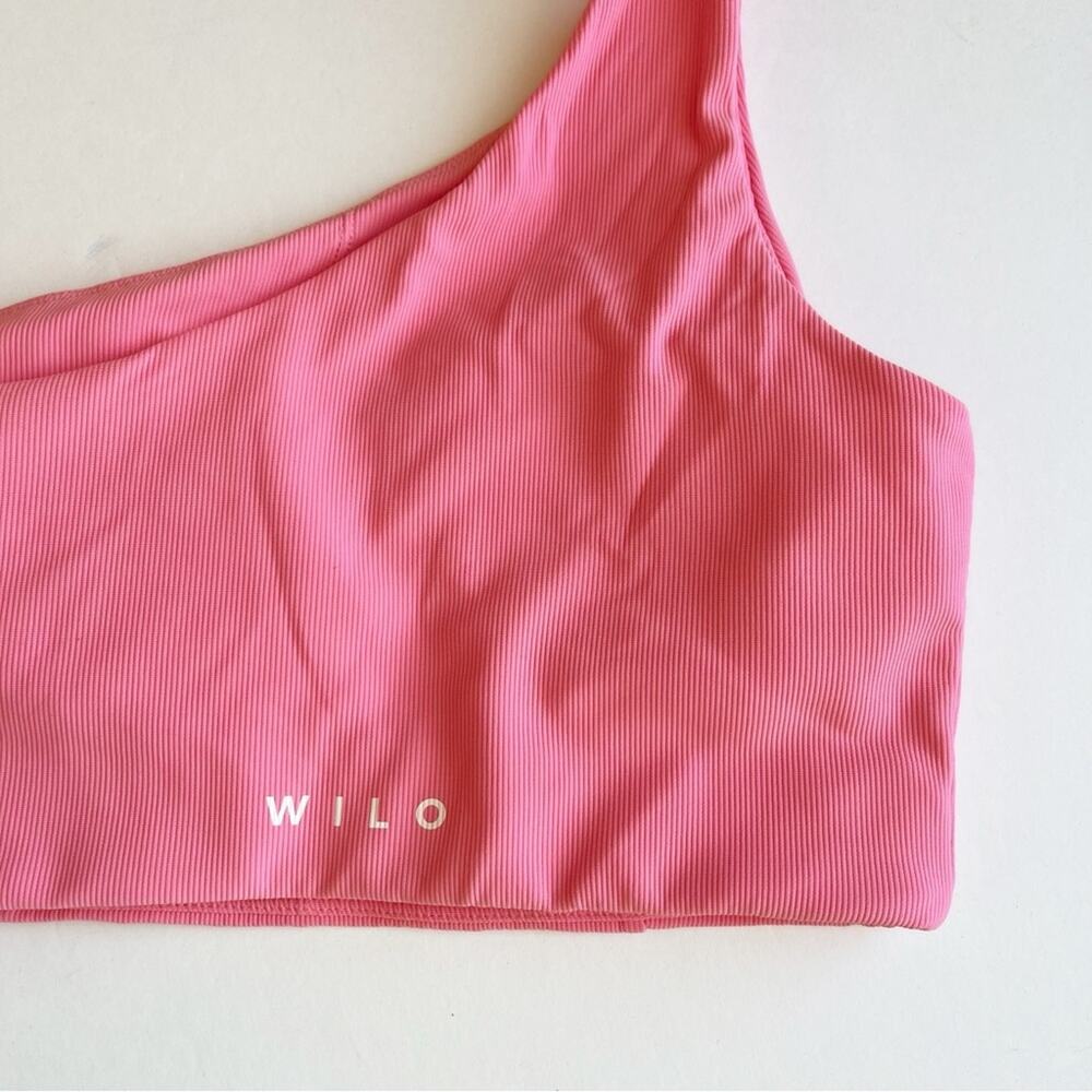 WILO Ribbed One Shoulder Bra Pink - Picture 3 of 4